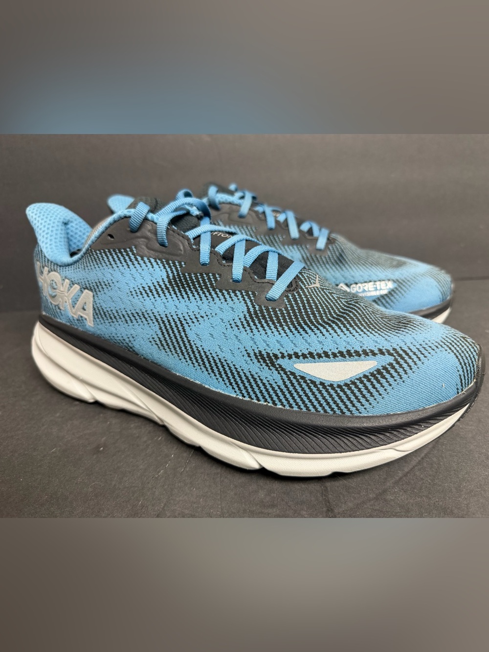 HOKA Clifton 9 GORE-TEX Shoes Mens Size 11.5 D Blue Black Sneakers WORN ONCE - Picture 7 of 12